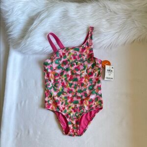Ideology Toddler Girls Blurred Floral Printed One Piece Swimsuit Size 4T.